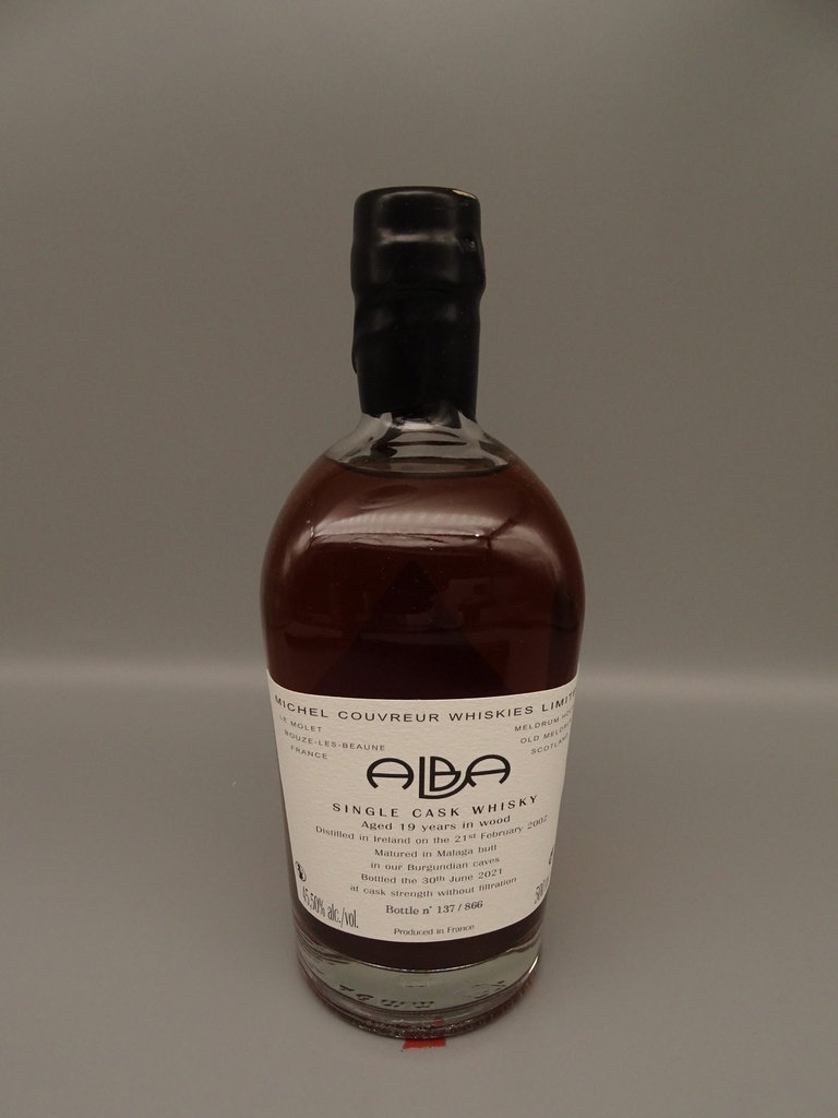 Michel Couvreur ALBA Chapter II 2002/2021 Single Cask 19y Malaga Butt 45,65% Cask Strength 500ml Karaffe in Holzbox