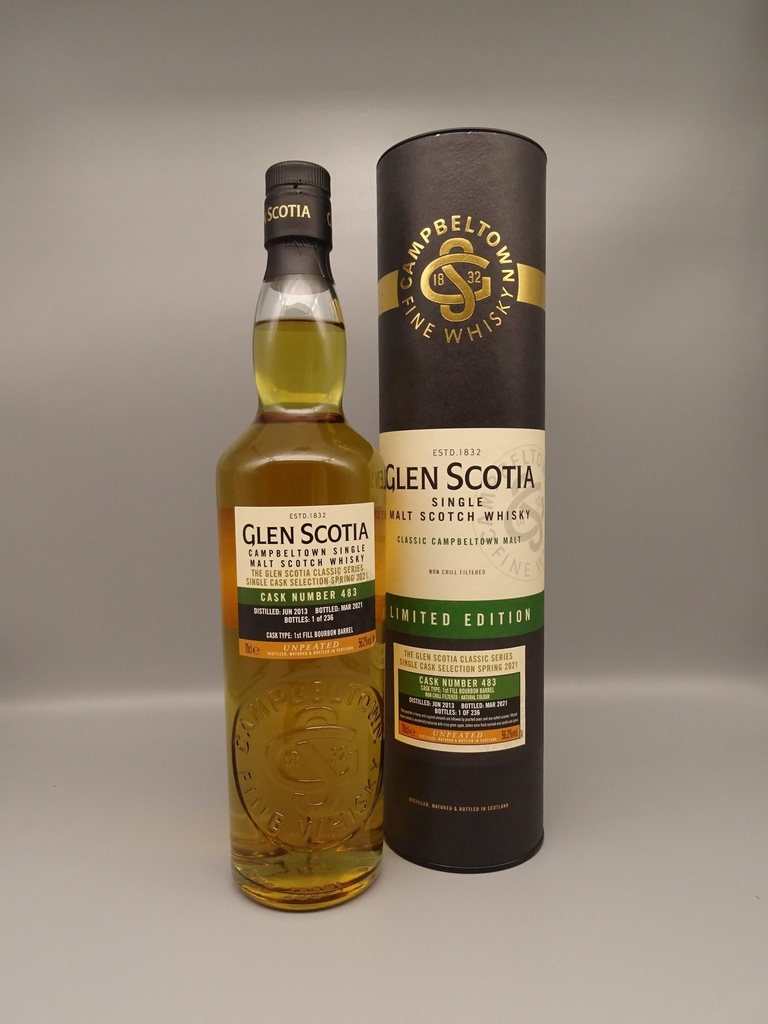 Glen Scotia Vintage 2013/2021 7yo Unpeated 1st Fill Ruby Bourbon Barrel 483 56,2%