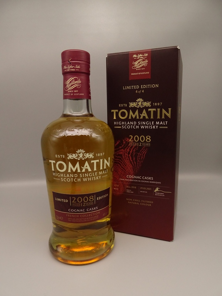 Tomatin 2008 12yo French Collection 2y Cognac Casks Finish 46%