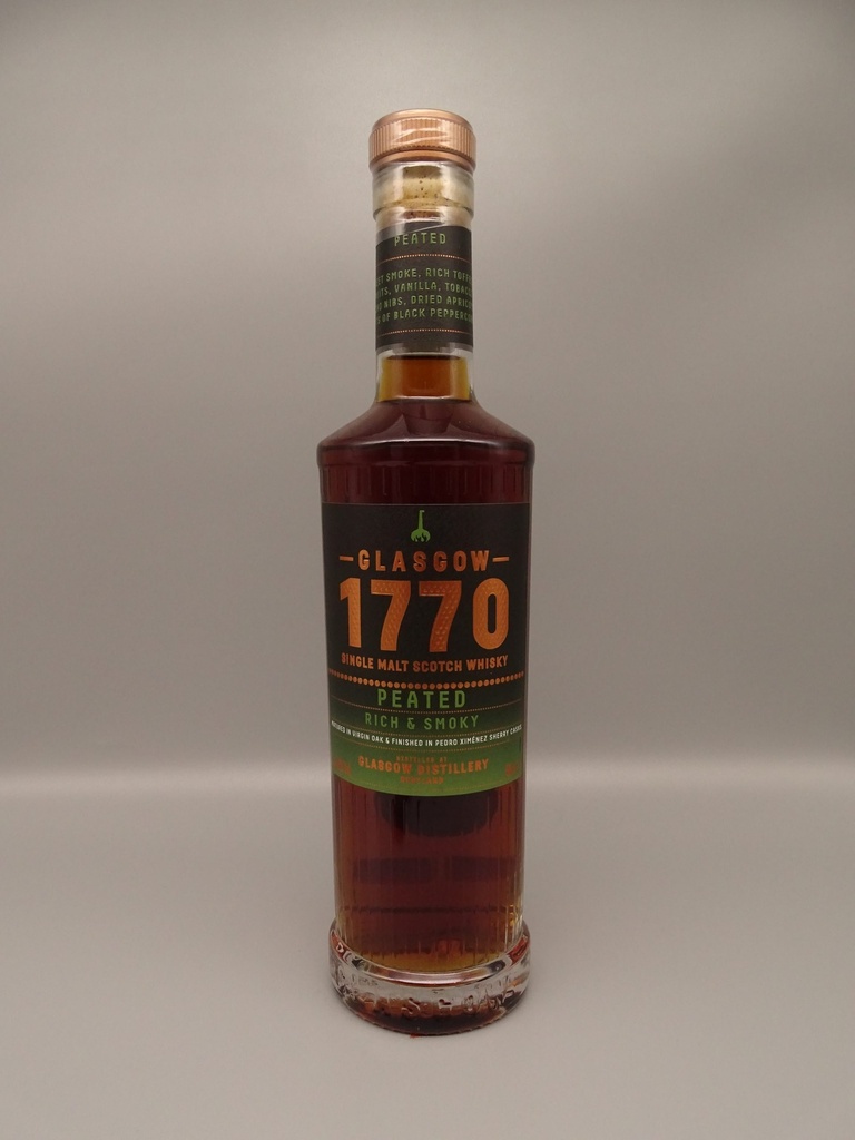 1770 Glasgow Distillery Single Malt Scotch Whisky Peated Rich & Smoky 46% 500ml