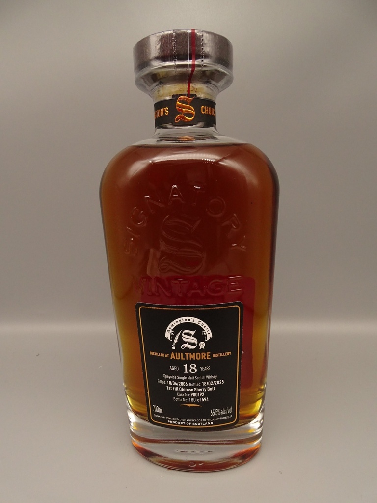 Aultmore 2006/2025 18yo 1st Fill Oloroso Sherry Butt 900192 Symingtons Choice 65,5%