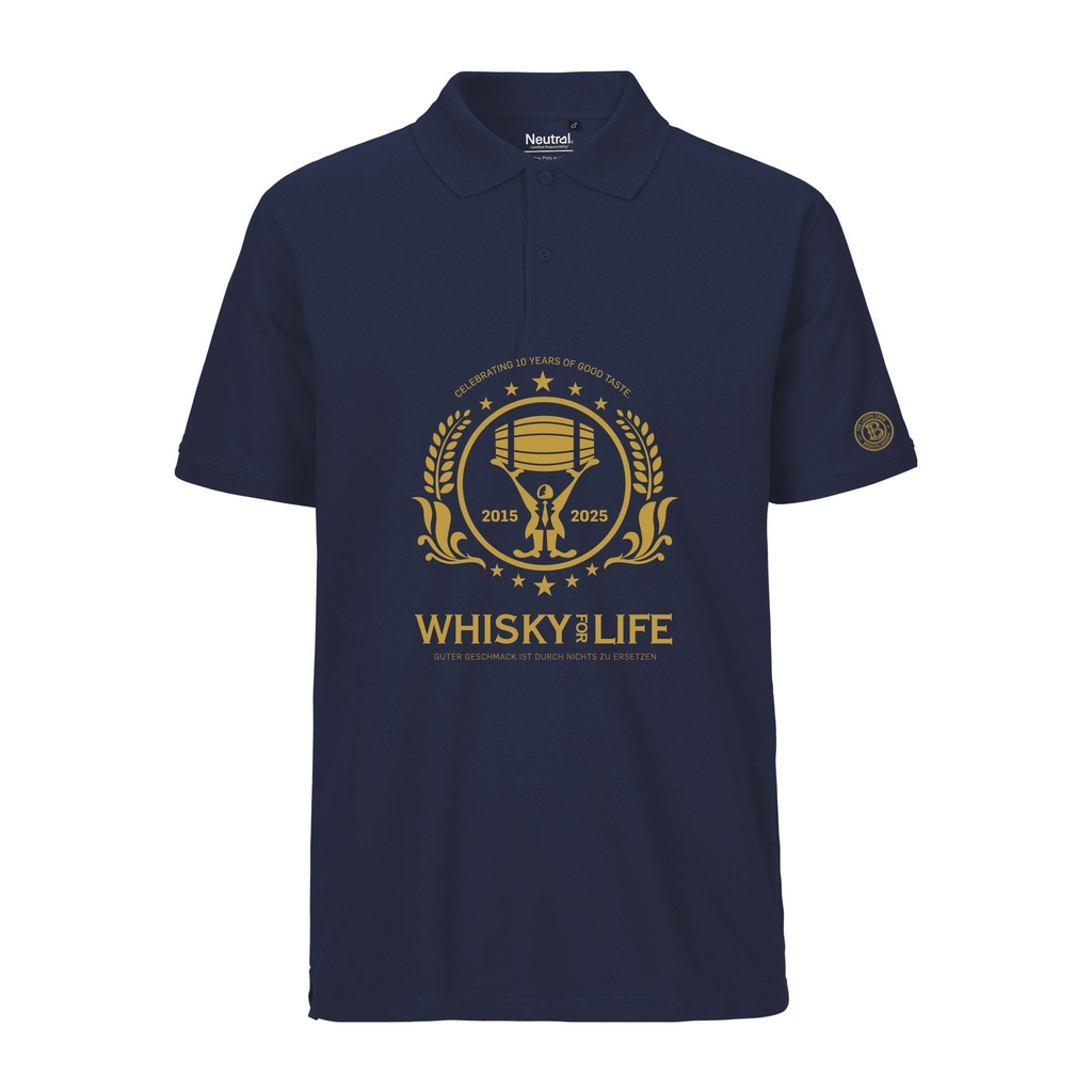 Poloshirt dunkelblau 10 Jahre WHISKY FOR LIFE (versch. Größen M~4XL)