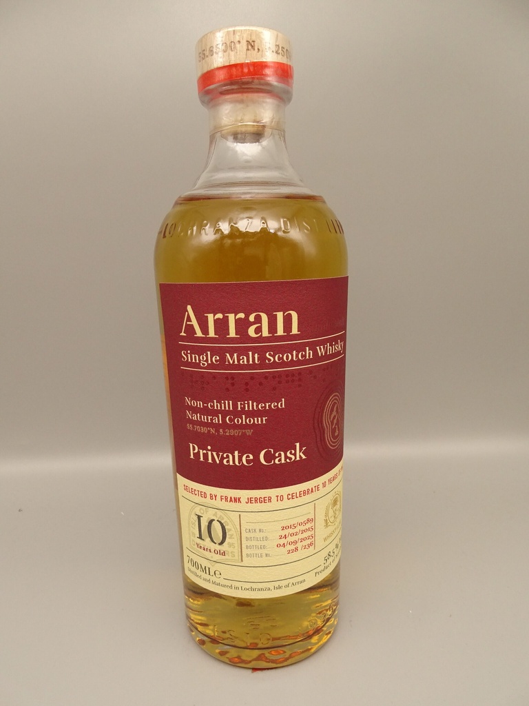 Arran 2015/2025 10yo 1st Fill Bourbon Barrel "WFL 10th Anniversary" 58,4%