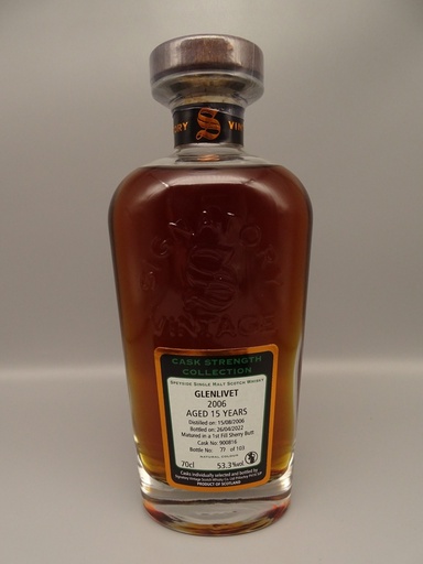 [P0006595] Glenlivet 2006/2022 15yo 1st Fill Sherry Butt No. 900816 53,3%
