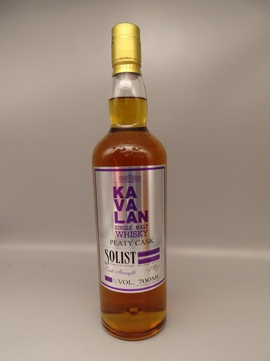 Kavalan Solist Peaty Cask (aubergine Leder-Tube!) 50,8% Cask Strength